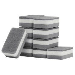 10 Stücke Magische Radierschwämme,Schmutzradierer,Reinigungsschwamm,Extra Dick,Strapazierfähig,Melamin-Schwämme in Großpackung für Küche,Bad,Boden und Wand,mit Vlies,Grau Angebot bei HelloDeals