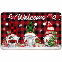Fußmatte Weihnachten 40 x 60 cm Weihnachtsteppich Weihnachtswichtel Fußmatte, Schmutzfangmatte Waschbar rutschfest Weihnachts Fußmattes Weihnachtsdeko Teppich rutschfest für Innen und Außen Angebot bei HelloDeals