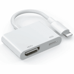 HDTV Adapter für iPhone, [MFi Zertifizierung] HDTV Digital AV Adapter Lightning 1080P Video Audio Sync Screen Converter mit Lightning Ladeanschluss, Kompatibel mit TV/HDTV/Monitor/Projector Angebot bei HelloDeals
