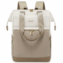 LOVEVOOK Rucksack Damen, Laptop Schulrucksack Wasserdicht, Schultasche Teenager Backpack Women Elegant Tagesrucksäcke Handtasche 2 in 1, 15,6 Zoll Arbeitstasche Lehrertasche Reiserucksack für Uni Büro Beige & Khaki 15.6" Angebot bei HelloDeals