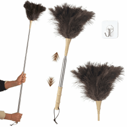 Staubwedel Straußenfedern Teleskop – Ausziehbar bis 186 cm, Waschbar, Anti-Statik, Kratzfrei, Mit Bambusgriff, Für Decken, Deckenventilator,Möbel, Auto & Empfindliche Oberflächen Angebot bei HelloDeals