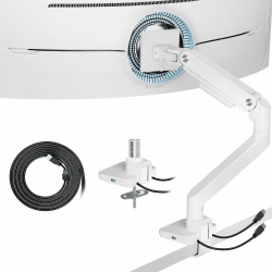 ARES WING Monitor Halterung mit USB A/C, Monitor Arm für 17 bis 49 Zoll Bildschirme, Verstellbarer Monitorständer für 20Kg Tragfähigkeit, Monitorhalterung mit Gasfeder, VESA 75/100 mm,Weiß Angebot bei HelloDeals