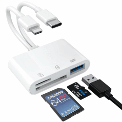 SD Kartenleser iPhone Oliveria, Lightning SD Card Reader, S-D Card Reader iPhone, S-D Kartenleser Lightning für i-Phone 15/14/Pro Max/Pro/Plus/Pad Pro/MacBook Pro/Air STSK-USB-DE Angebot bei HelloDeals