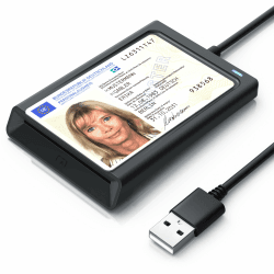 CSL - USB Chipkartenleser mit NFC - SmartCard Reader/SIM Kartenlesegerät - kompatibel mit Windows 10-11 - für den neuen Personalausweis Gesundheitskarte kein EPA Bankkarten Angebot bei HelloDeals