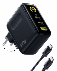 Baseus Picogo AI 100W USB C Ladegerät, Smart Display & Touch Control, 3-in-1 Schnellladeleistung, Fortschrittliches GaN Netzteil, Kompatibel mit MacBook, iPhone 17/16/15/14, Samsung, Pixel und mehr Angebot bei HelloDeals