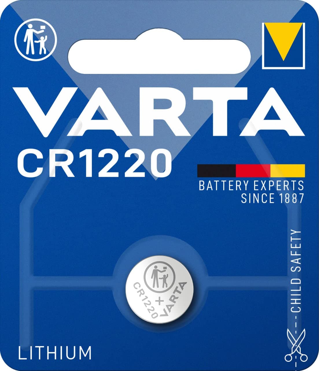 VARTA Batterien Knopfzelle CR1220, 1 Stück, Lithium Coin, 3V, kindersichere Verpackung, für elektronische Kleingeräte - Autoschlüssel, Fernbedienungen, Waagen CR1220 1 Stück Angebot bei HelloDeals