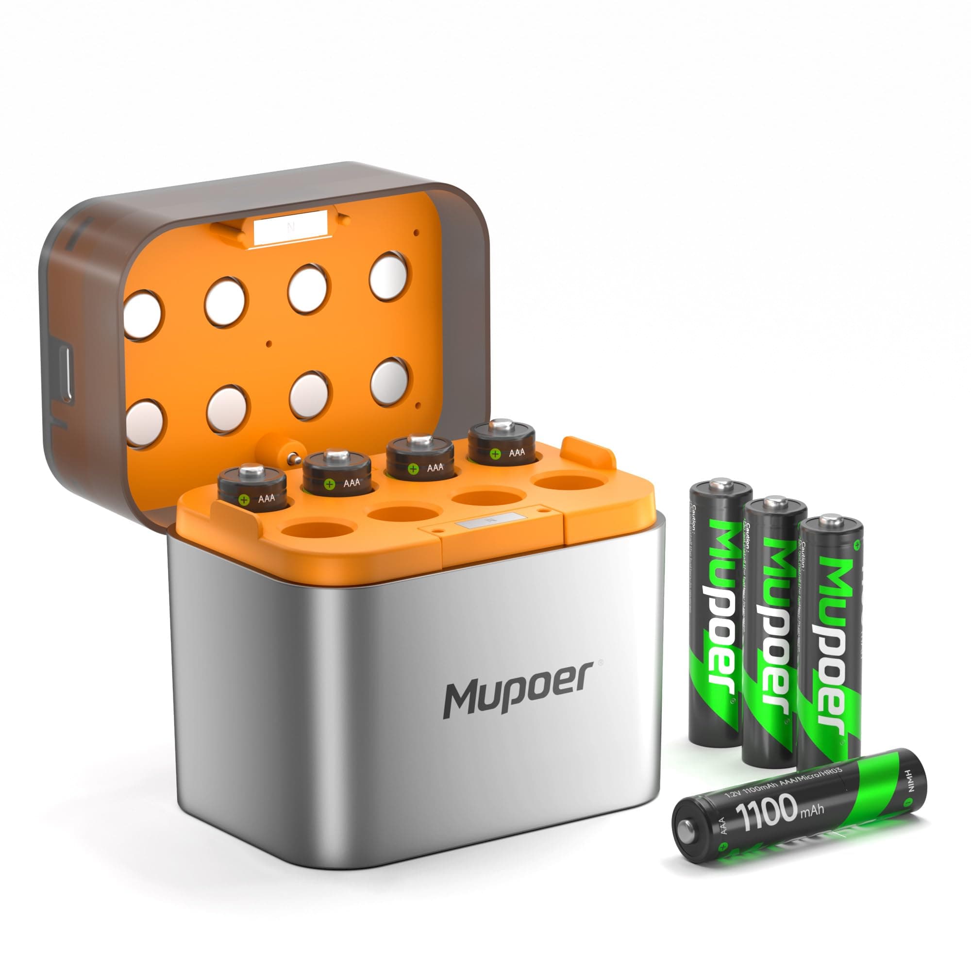 AAA Akkus Wiederaufladbar mit Ladegerät 8er-Pack,Akku-Ladegerät AA/AAA für Lithium/NiMH,Aufladbare Batterien AAA NiMH 1.2V 1100mAh Hochkapazität,Akku AAA für Gigaset Telefon,Spielzeug,Walkie Talkie Ladegerät+8AAA Angebot bei HelloDeals