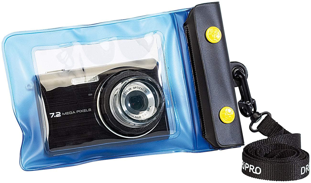 Somikon wasserdichte Kamerahülle: Unterwasser-Kameratasche S mit Objektivführung Ø 38 mm (Kamera Schutzhülle wasserdicht, Unterwasser-Hülle, Unterwasserkamera) Angebot bei HelloDeals