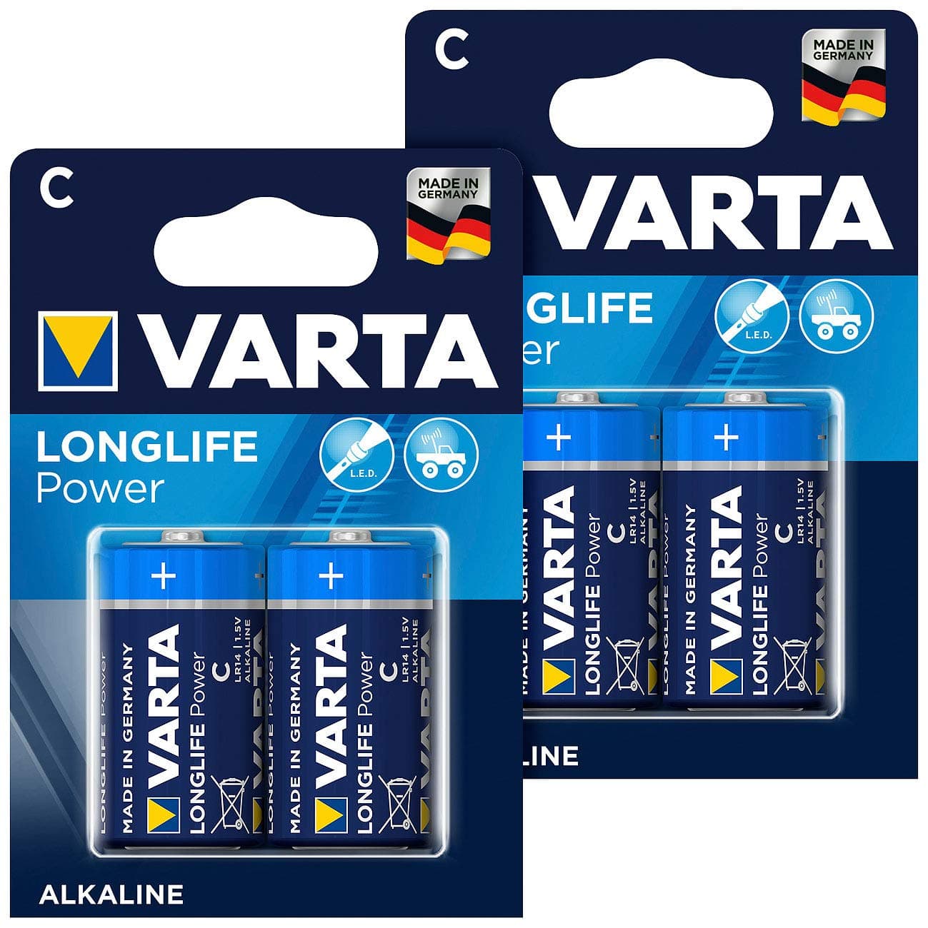 Varta Longlife Power Alkaline-Batterie, Typ Baby/C / LR14, 1,5 V, 4er-Set Angebot bei HelloDeals
