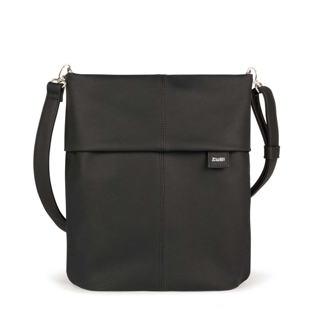 Zwei Damen Handtasche Mademoiselle.M M12 Umhängetasche 7 Liter Crossbody Bag, Schultertasche in DIN-A4-Größe, Schlüsselring, Geheimfach, inkl. extra kurzen, abnehmbaren Schultergurt Nubuk-black Angebot bei HelloDeals