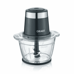 GRAEF Multi-Zerkleinerer CH502 Schwarz, Vierflügeliges Edelstahlmesser, Einhand-Pulse-Bedienung, Ideal zum Hacken von Obst, Gemüse – Multi-Zerkleinerer Angebot bei HelloDeals