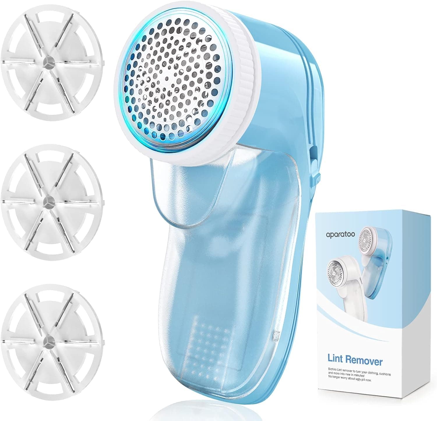 Elektrischer Fusselrasierer Stoffrasierer, USB Wiederaufladbarer Fusselentferner für Kleidung Debobbler Kleiderrasierer Fusselrolle Wolle Defuzzer für Kleidung Teppich (3 Klingen enthalten) Blau Angebot bei HelloDeals