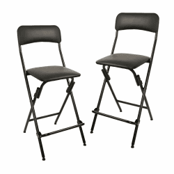 Amazon Basics Klapphocker mit Fußablage, 136,1 kg Traglast, 61 cm hoch, 2 Stück, Schwarz 2er-Pack Schwarz Angebot bei HelloDeals