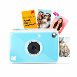 Kodak Printomatic+ Sofortbild Digitalkamera 10MP mit RGB LED, druckt Vollfarb-Fotos auf Zink 2x3” Papier – Blau Angebot bei HelloDeals