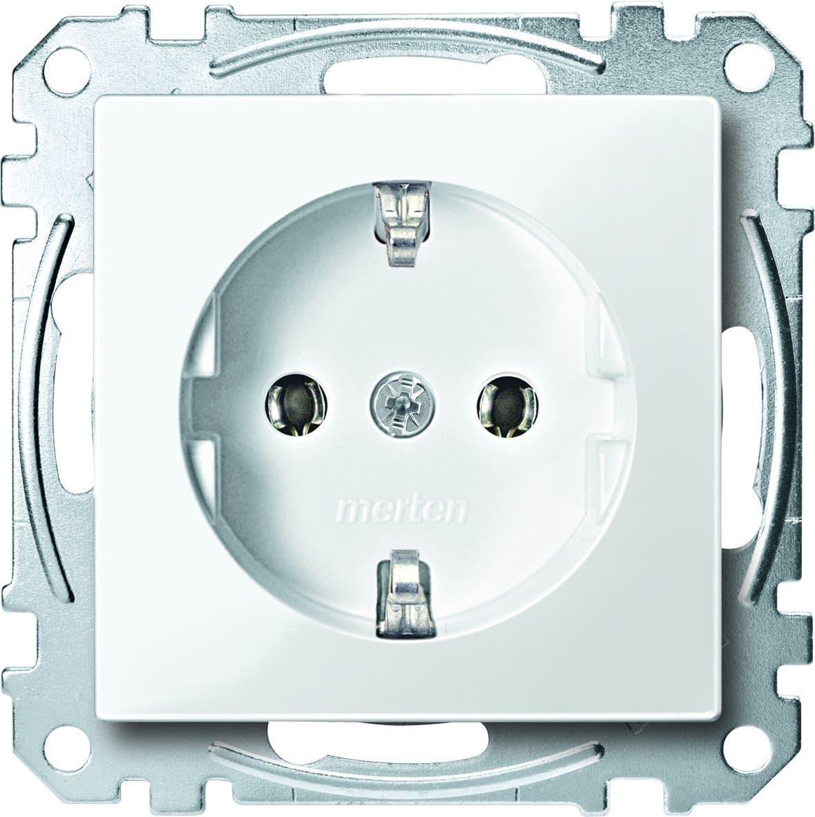 Merten Schuko-Steckdose Steckklemmen, System M, polarweiß glänzend, MEG2301-0319 (5 Steckdosen) Angebot bei HelloDeals