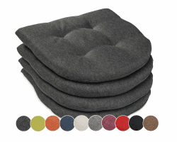 sunnypillow 4er Set Stuhlkissen 40x40 cm - Sitzkissen Stuhl 5cm dick - Sitzpolster für Stühle, Bänke in Haus und Garten - Indoor, Outdoor Auflage für Esszimmerstuhl oder Küche - Anthrazit - Made in EU Anthrazit 40 x 40 x 5 cm - 4er Set Angebot bei HelloDeals