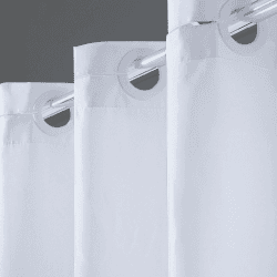 Furlinic Duschvorhang Weiss, Schmale Textile Badvorhänge aus Stoff für Dusche und Badewanne, Wasserdicht schimmelresistent und Waschbar, 120x200 mit Groß Ösen. H203 x B120 cm (1er Pack) Weiß Angebot bei HelloDeals