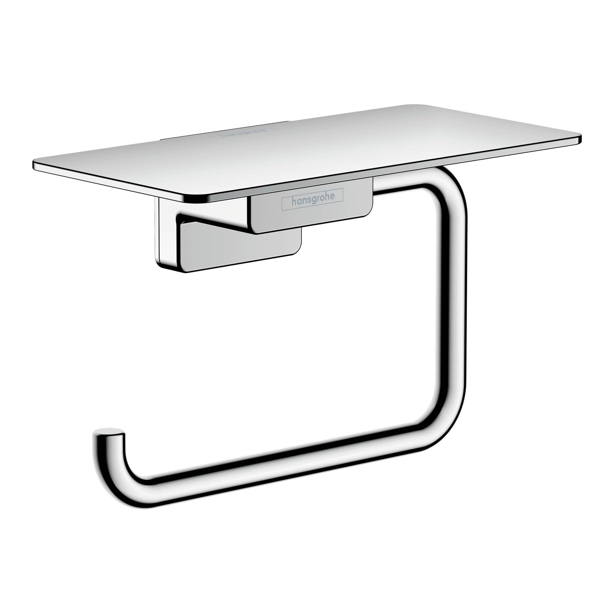 hansgrohe AddStoris - Toilettenpapierhalter mit Ablage, Klopapierhalter für Wandmontage, Klorollenhalter, verdeckte Befestigung, Badezimmer Zubehör, Chrom, 41772000 Chrom 1 Rolle mit Ablage Angebot bei HelloDeals