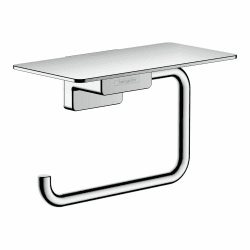 hansgrohe AddStoris - Toilettenpapierhalter mit Ablage, Klopapierhalter für Wandmontage, Klorollenhalter, verdeckte Befestigung, Badezimmer Zubehör, Chrom, 41772000 Chrom 1 Rolle mit Ablage Angebot bei HelloDeals