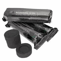Räucherkohle 33 mm – 3 Rollen (30 Tabletten) | Selbstzündende Kohletabletten mit Räuchermulde | Gleichmäßige Glut für Harze & Kräuter | Stylische Schwarze Verpackung Lebensquelle Plus Angebot bei HelloDeals