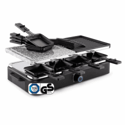 Raclette Grill für 8 Personen elektrisch TÜV/GS-Zeichen Raclettegrill Antihaftbeschichtung Tischgrill Grillplatte antihaftbeschichtet 8 Pfannen und Spatel 1400 W Angebot bei HelloDeals