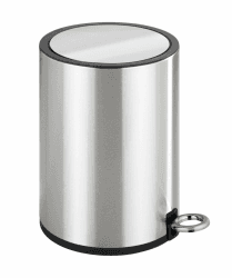 WENKO Kosmetikeimer Mod. Monza 3 Liter, Edelstahl Treteimer mit Easy-Close Absenkautomatik, integrierter Müllbeutelhalter, glänzend Angebot bei HelloDeals
