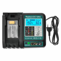 DC18RC 18V Schnellladegerät Kompatibel mit Makita 14,4 V-18 V Ersatzakku mit LCD-Anzeige BL1830B BL1850B BL1860B Angebot bei HelloDeals
