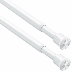 2 Stück Ausziehbare Gardinenstange ohne Bohren, Weiß,Länge 40 bis 70 cm, Ø13mm Teleskopstange, Für Fenster, Kleinere Schränke, Küche und Badezimmer, Klemmstange zur Anbringung von Gardinen 40-70CM(2 Stück) Weiß Angebot bei HelloDeals