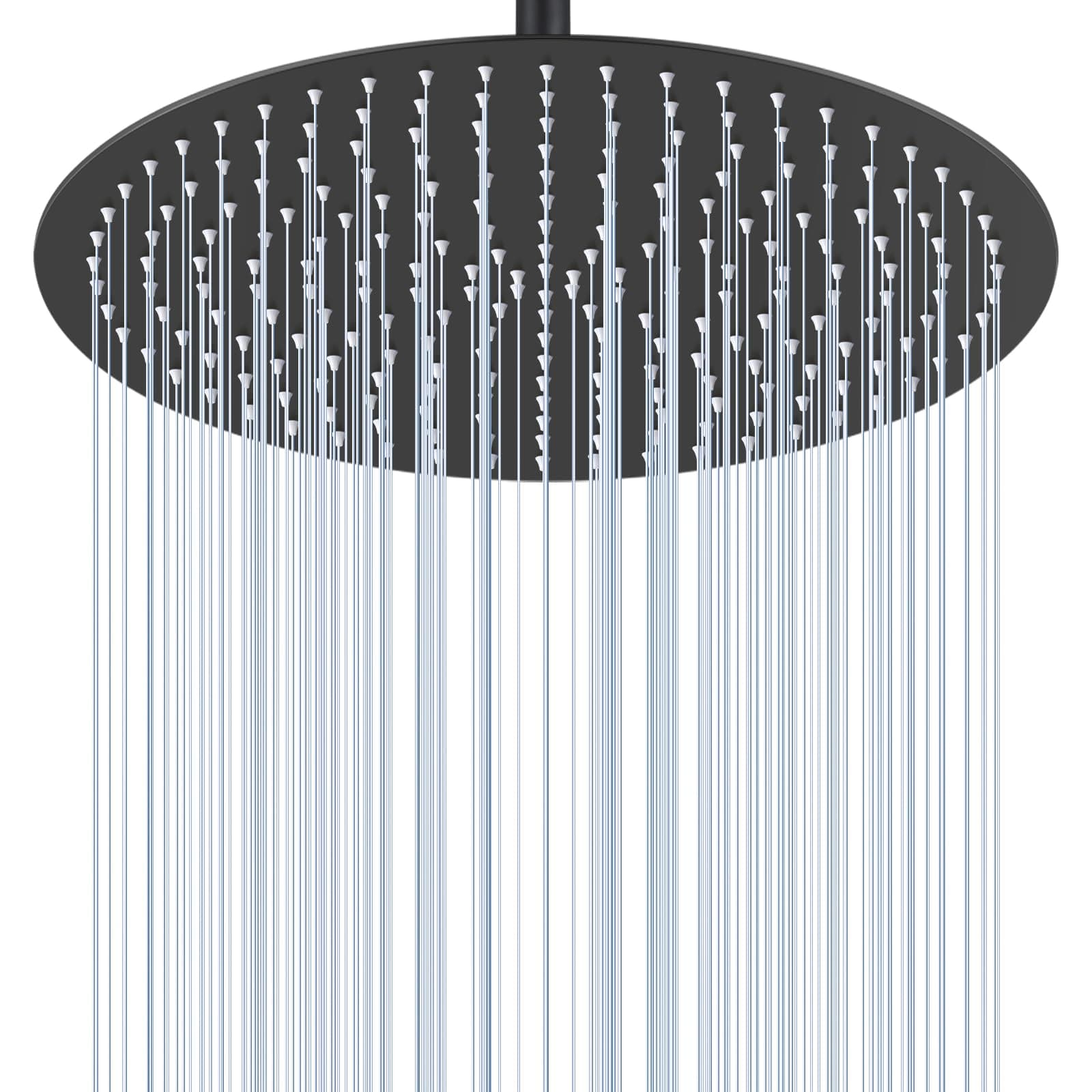 40CM Rund Regendusche Duschkopf Schwarz, 16 Zoll Wasserfall Duschkopf Wassersparend, Ganzmetall-Edelstahl 304, Decken Regenduschköpfe mit 230 Anti-Verstopfungs-Silikondüsen 40CM B-mattschwarz Angebot bei HelloDeals