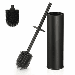 DAZI Klobürste freistehende metallisch, Schwarze Matte Toilettenbürste mit 2 Langen WC-Bürsten für eine Tiefenreinigung des Waschbeckens, Klobürste schwarz mit Tropf- und Verstopfungshemmung. Angebot bei HelloDeals