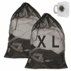 Wäschenetz XXL für Waschmaschine, 2 Stk Wäschesack Waschmaschine 70x90cm, Wäschebeutel mit Kordelstopper Kordelzug, Feinmaschig Wäschesäcke für Schmutzige Kleidung Bettwäsche Plüschtiere(Schwarz) Angebot bei HelloDeals