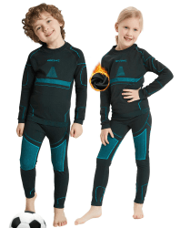 NOOYME Funktionsunterwäsche Kinder Skiunterwäsche Thermounterwäsche Kinder Atmungsaktiv & Hautfreundlich Sportunterwäsche Fussball (110/116) 110-115cm Sport-hellblau Angebot bei HelloDeals