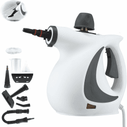 Handdampfreiniger, 350ml Druck-Mehrzweckdampfreiniger mit 9-teiligem Zubehör, chemikalienfreier Dampfreiniger für den Heimgebrauch, Reinigung von Böden, Fliesen, Fenstern, Sofas Angebot bei HelloDeals