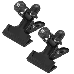 2 Stück Klemmhalter, Kamera Blitz Halterung Set, 360 Grad Kamera Klemme Clips, Klemmstativ Blitzschiene Montage Adapter mit 1/4" Gewinde Kugelkopf Kompatibel mit GoPro Hero DSLR SLR Kamera Stativ Angebot bei HelloDeals
