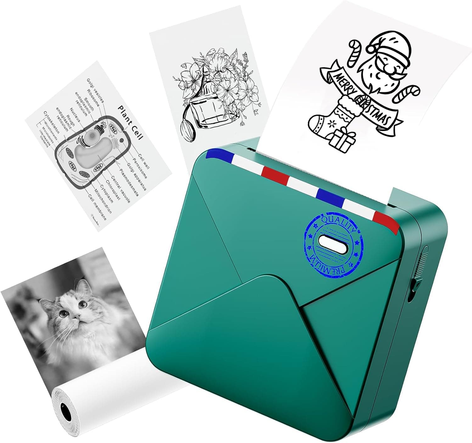 Mini Drucker für Smartphone-M02S Mini Sticker Drucker, Bluetooth Thermodrucker, Mini Fotodrucker für Handy, Minidrucker, Pocket Printer für Studium, Fotos, Scrapbooking, Geschenke grün Mini Drucker Angebot bei HelloDeals