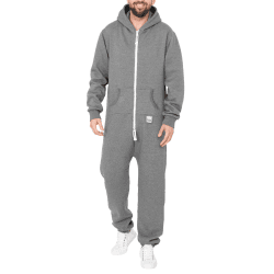 Sheeesh Herren Jumpsuit Overall Onesie Einteiler Hausanzug Baumwolle L Dunkelgrau Angebot bei HelloDeals
