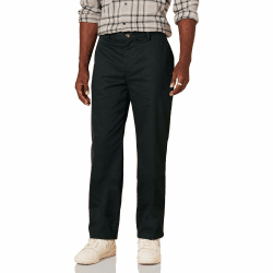 Amazon Essentials Herren Knitterfreie Flatfront-Chinohose in klassischer Passform (erhältlich in Übergröße) 50W / 30L Schwarz Angebot bei HelloDeals