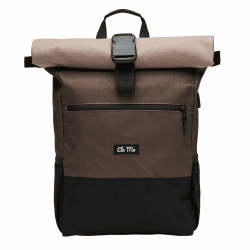 Ela Mo Rucksack Damen - Rolltop schön u. durchdacht - Laptop Rucksäcke für Frauen - Anti Diebstahl Tasche für Schule, Uni, Business (Sand & Olive) Angebot bei HelloDeals