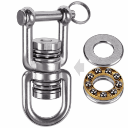 BeneLabel Drehwirbel Hängesessel, Schaukel Wirbel Lager Drehgelenk Kugellager Schwerlast Edelstahl 360 Drehbar Boxsack Seilwirbel Anhängung ösenhaken für Yoga Schwenkgrill, D Form Geschlossen Geschlossene D-form Angebot bei HelloDeals