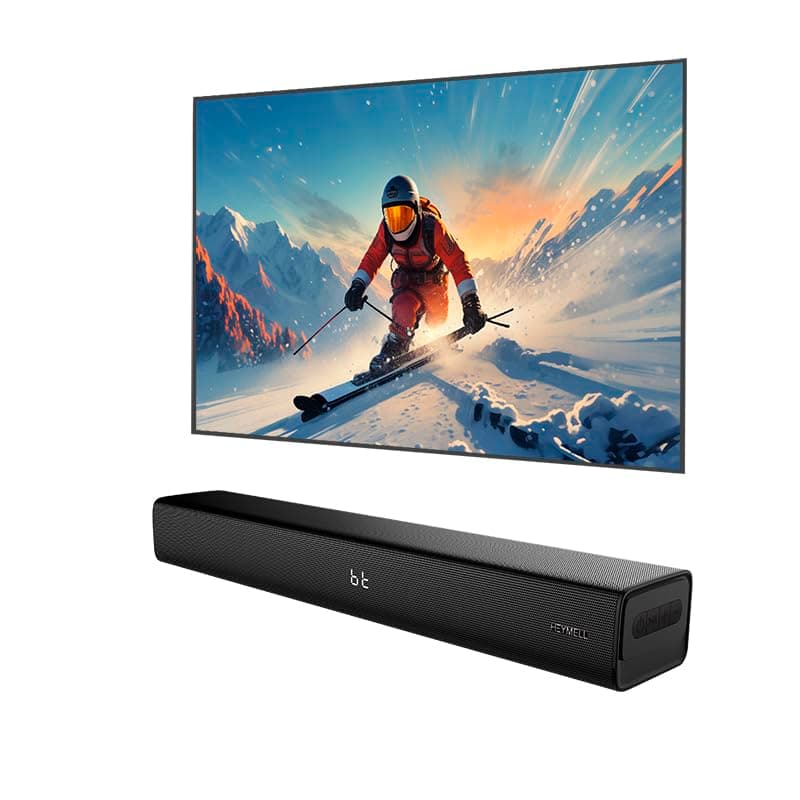 60cm 2.1ch 120W Kleine Bluetooth SoundBar für TV Geräte mit Integriertem Subwoofer, Dialogverstärkung PC Lautsprecher, Optical Aux. Wandhalterung. Soundbar Optisch Angebot bei HelloDeals