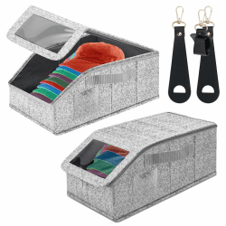 Mützen Aufbewahrung 2 Stück, Baseball Cap Organizer, Mit 48 Caps Fassungsvermögen, Großvolumige Deckelboxen Mit Transparentem Deckel Zur Schrankorganisation (2) Angebot bei HelloDeals