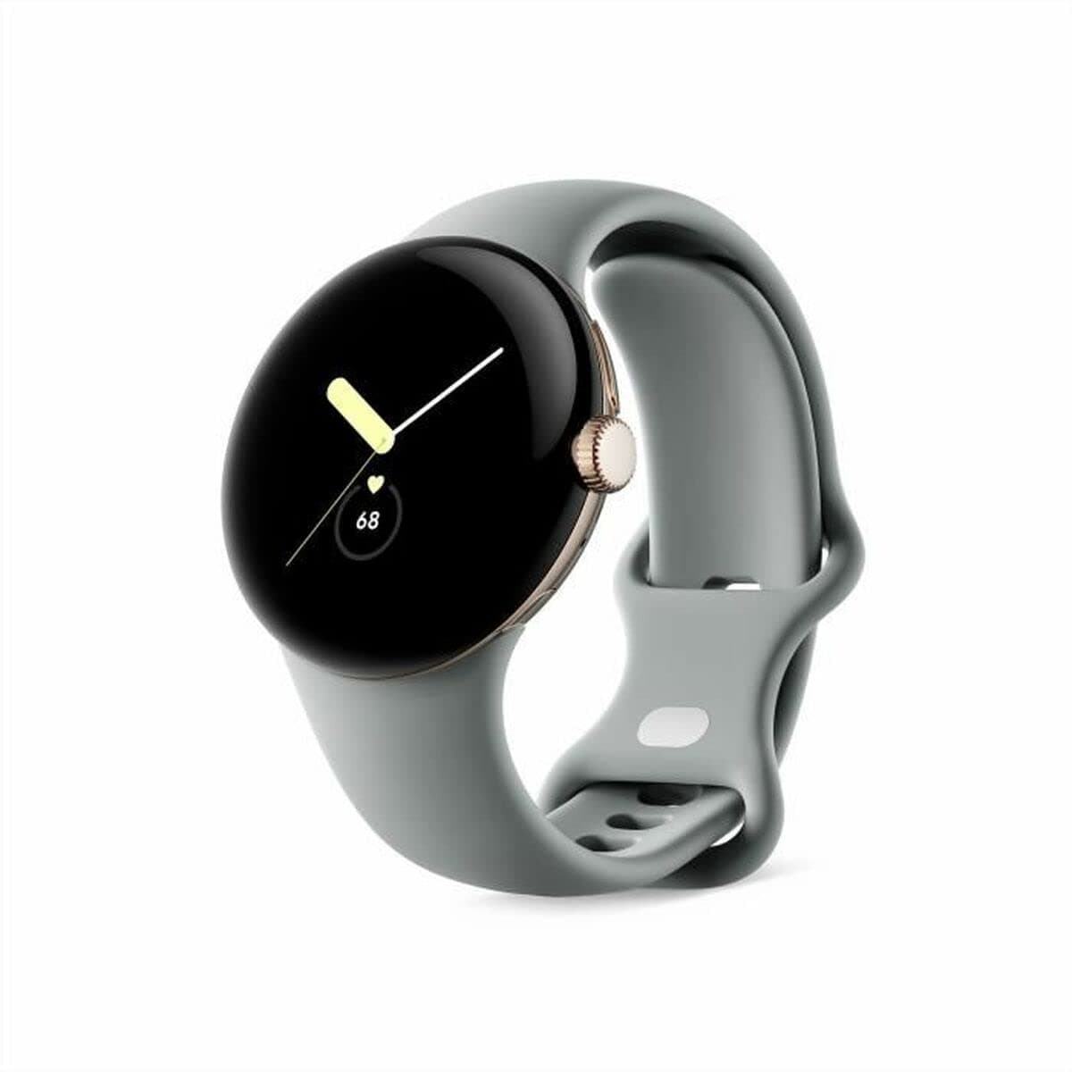 Google Pixel Watch – Android-Smartwatch mit Aktivitätsaufzeichnung – Smartwatch mit Herzfrequenz-Tracker – Edelstahlgehäuse in Champagne Gold mit Sportarmband in Hazel, Wifi (Generalüberholt) Angebot bei HelloDeals