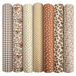 7er Set Baumwollstoff Paket, 50 x 50cm Stoffe zum Nähen, Patchwork Stoffe, Patchwork zum Quilten, Stücke Paket zum Quilten, DIY Basteln Handwerken, Puppenkleidung #2 Kaffee-7er Set 50 x 50cm Angebot bei HelloDeals