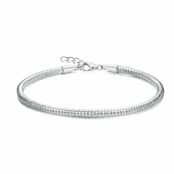 Adramata Armband Damen Silber 925 Karabinerverschluss DIY Armband mit Charms Verstellbare Armkette Charm Armband Schlangenkette Armbänder für Damen Herren Silber Armband Schmuckgeschenke mit Box 17+2.2CM Angebot bei HelloDeals