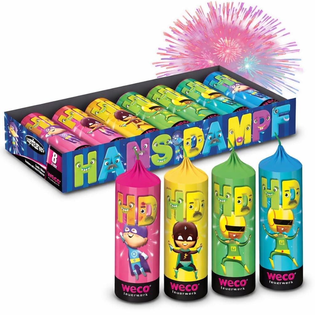 Jugendfeuerwerk F1 Set Silvester & Neujahr Party 2026 Set für Kinder & Jugendliche mit Wunderkerzen, Knallerbsen UVM (Hans Dampf) Angebot bei HelloDeals