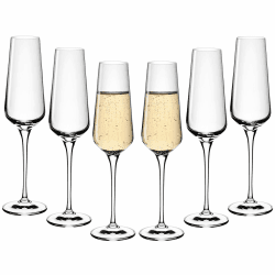 Gerlach 1760 Sektgläser 6 Stück 200 ml Champagnergläser Sektkelche Glas Sektglas Weingläser Spülmaschinenfest Modern Angebot bei HelloDeals