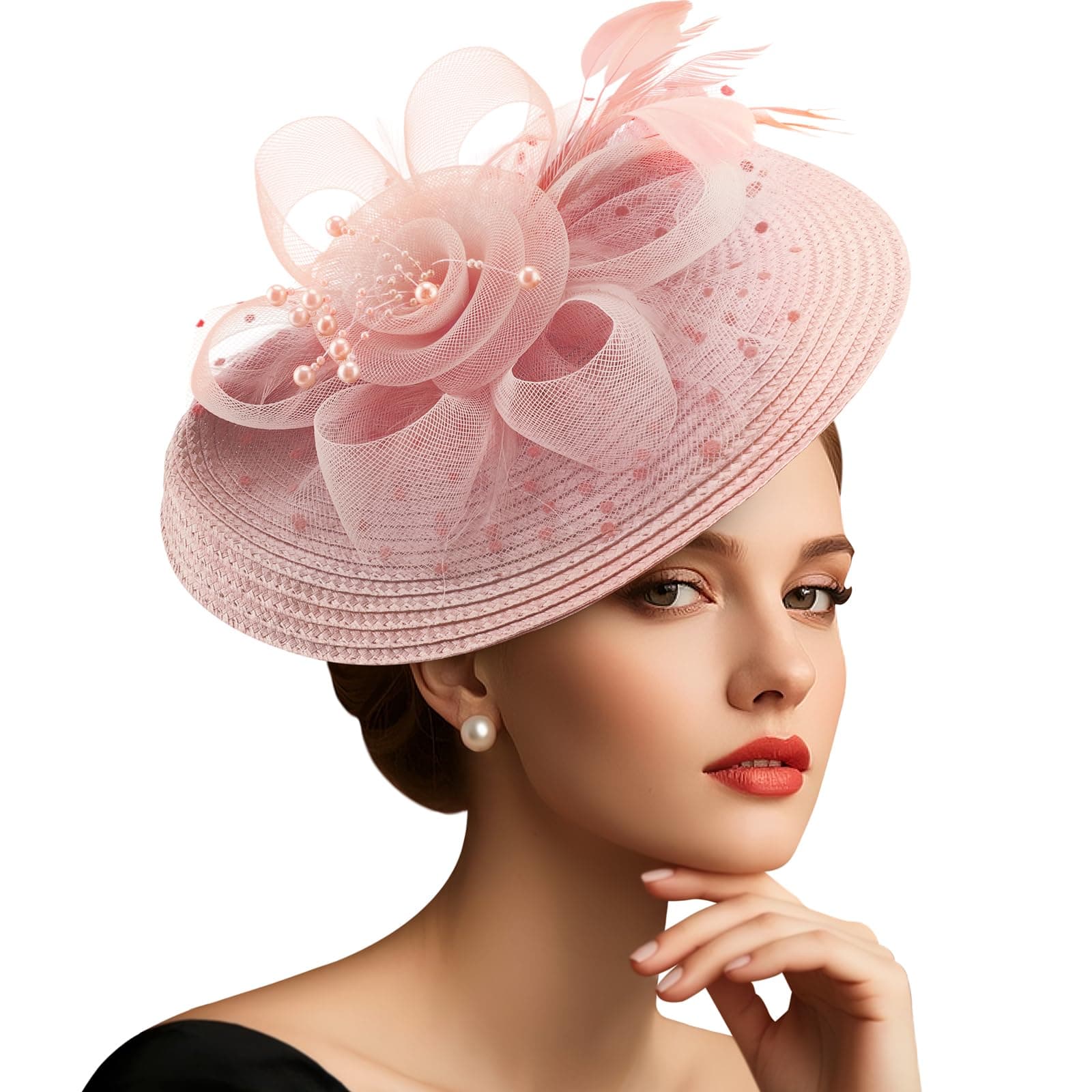 DRESHOW Damen Fascinator-Hut Fascinator Einheitsgröße 19-blush Pink Angebot bei HelloDeals