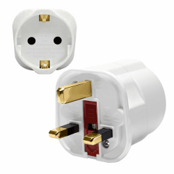 UK Reiseadapter Adapter England Deutschland Stecker, Travel Adapter UK auf EU Steckdosenadapter Typ G Steckdose für England/Irland/Schottland/rland/Dubai/Maldives 1 Stück Angebot bei HelloDeals