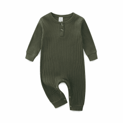 Baby Strampler, Baby Schlafanzug, Baumwolle Strampler Neugeborene, Langarm Schlafanzug Schlafstrampler Pyjama Kleidung Neugeborene Babykleidung für Mädchen und Jungen 0-3 Monate Dunkelgrün 0-3 Monate Angebot bei HelloDeals