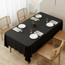 Schwarz Abwaschbar Tischdecken 140x220cm Rechteckig Polyester Tischdecke, Kratzfest, Fleckschutz Tischtuch Outdoor Tischwäsche für Garten, Esszimmer, Feiern und Haushalt 140 x 220 cm Schwarz Angebot bei HelloDeals
